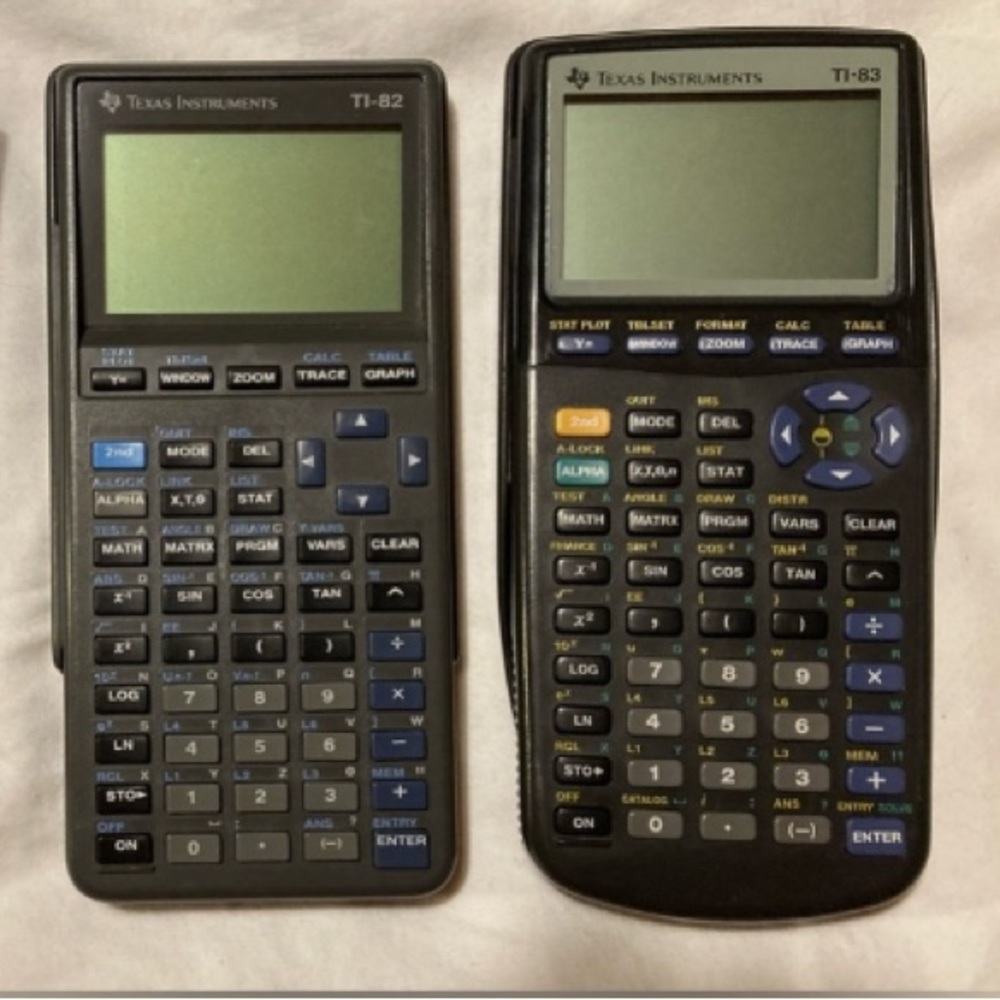 Texas Instruments graphing calculator bundle TI-83 TI-82